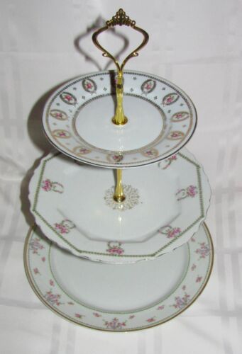 Custom Three Tier Cake Stand Made With Antique Plates Tea Party - Picture 4 of 8
