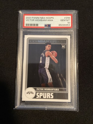 Victor Wembanyama RC Rookie PSA 10 GEM MINT 2023 Panini NBA Hoops Tribute #298