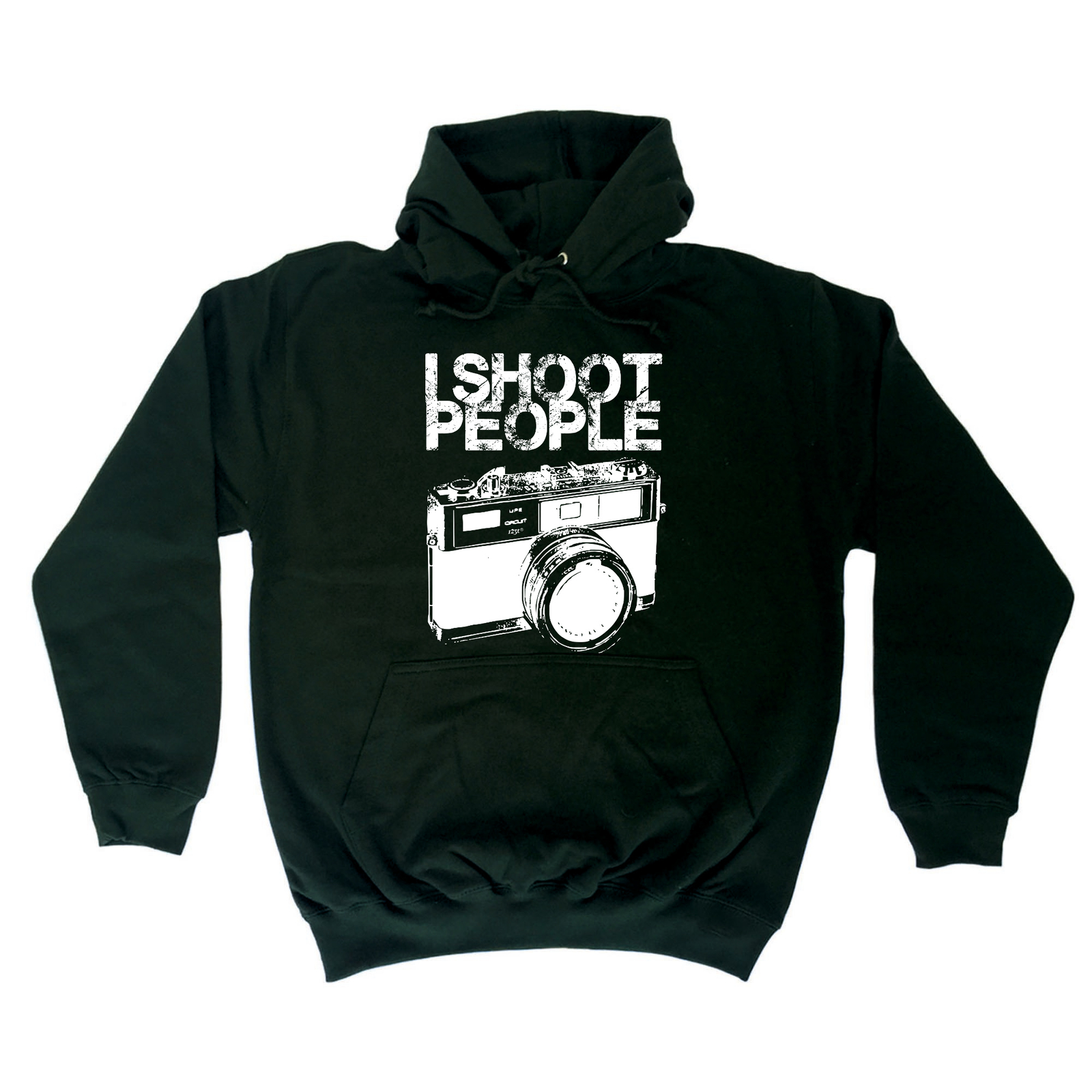 Funny Novelty Shoot People White Hoodie for Men and Women - Humorous Gift Idea