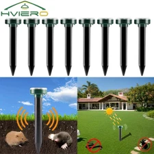 1/8 PK Animal Repeller Ultrasonic Solar Power Outdoor Pest Cat Mice Deer Sensor
