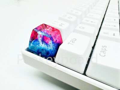 Coral Sea Keycaps Resin Carbon Fiber Artisan Keycaps For MX Mechanical Keyboards
