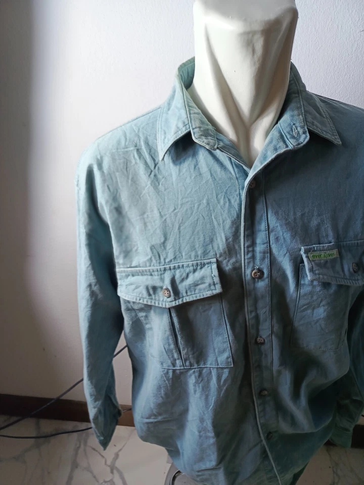 EVENLIVER Brand Denim Jacket Button Up Long Sleeve Collar Blue | P:24, L:31.5in - Image 2 of 4