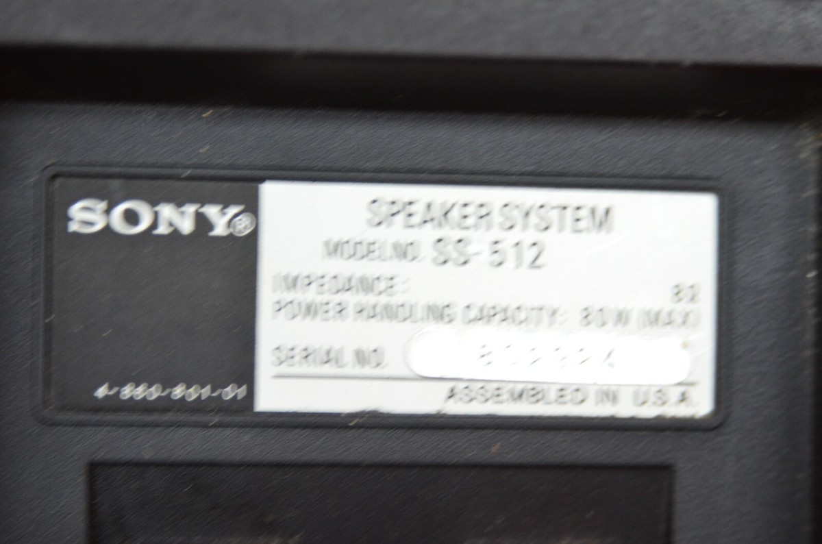 Vtg Sony Crossover Input Jack For SS-512 Tower Speaker 3 Way 4-860