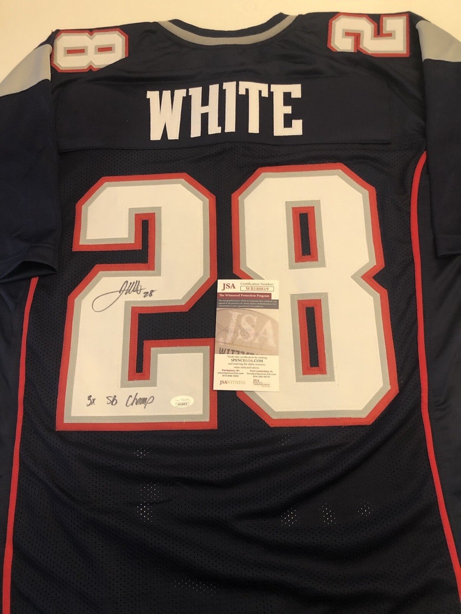 JSA James White Auto Custom Patriots Signed Inscribed “3x SB CHAMP