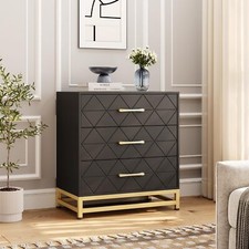 3 Drawer Dresser for Bedroom Modern Wood Dressers Chest of Drawers with Storage