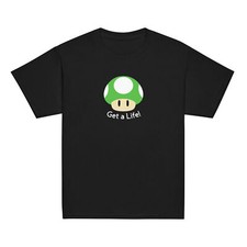 Super Mario Bros Get a Life Youth Funny Graphic T-Shirt Luigi Brothers Mushroom