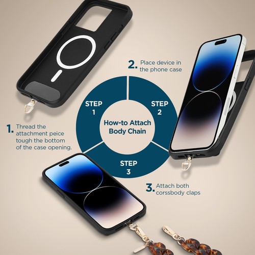 Cadena bandolera de teléfono Case-Mate - caparazón de tortuga - Imagen 6 de 7