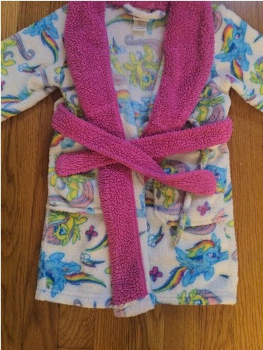 HASBRO MY LITTLE PONY Girls Plush Bath Robe Plush Bathrobe Rainbow Dash SZ 4 4T - Picture 3 of 5