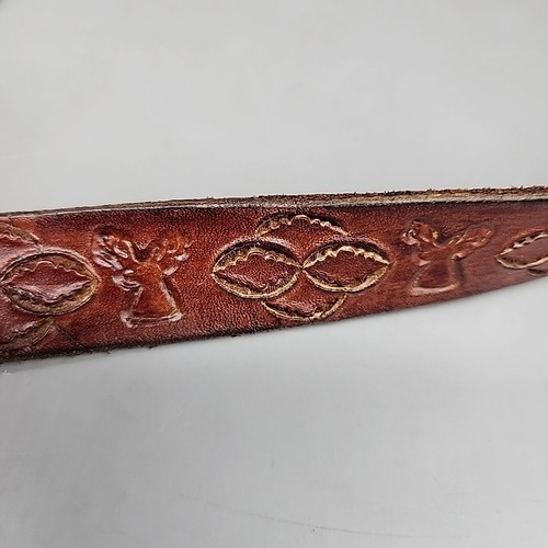 Vintage Beltmaker Leather Belt 35" Ohio 1" Wide Western - Picture 2 of 4