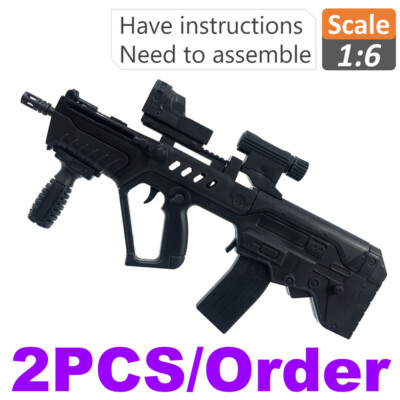 1:6 Scale Model Assembly Sniper Rifle Gun 4D Black Tavor For 12'' Figure 1/6 Toy