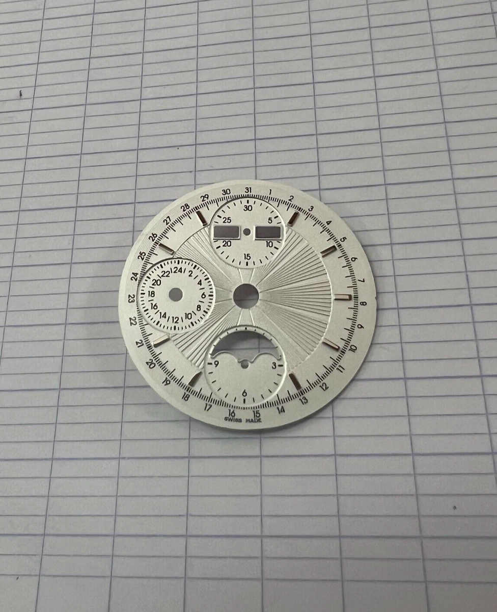 WHITE DIAL Chronograph movement Eta Valjoux 7751 7761 SWISS MADE