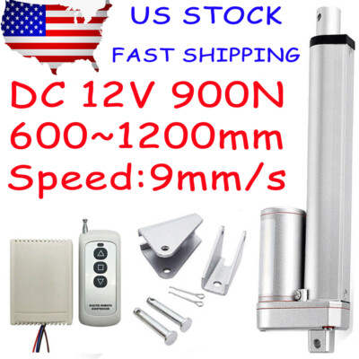 DC 12V Motor 24'' ~ 48''Stroke Linear Actuator 900N/56lbs Pound Max Lift Fast Ship