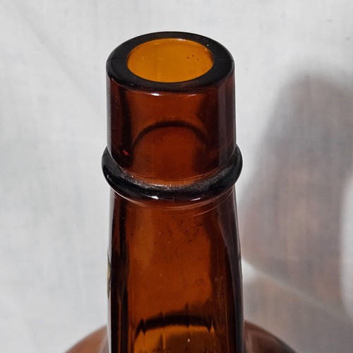 3 Vintage Brown Owens-Illinois Guitar/Fiddle-Shaped Bottles, 11", 9.5" and 7.75" - Picture 13 of 16