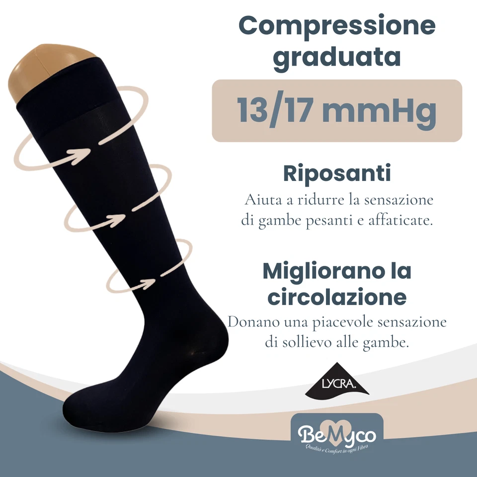 Calze Compressione Graduata Uomo Donna Calze Elastiche Sanitarie Gambaletti in - Immagine 3 di 4