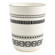 Black Ceramic Wastebasket for Home Office with Bohemian Style Design