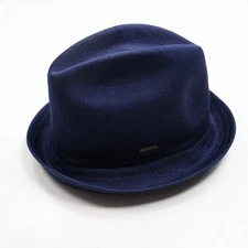 Kangol Tropic Player Fedora Hat Men's Size Large Navy Blue Knit Classic