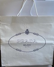 Autentica Prada bianca vuota shopping regalo sacchetto di carta grande 16,5 x 15,5” x 5,5”