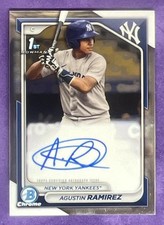 2024 Bowman Agustin Ramirez Chrome Auto 1st Prospect Yankees