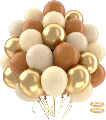 62 Pcs Braune Luftballons，Beige Brown Gold Pack of Balloons Coffee Brown Apricot