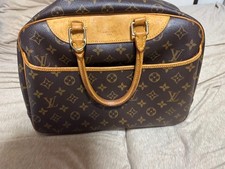 Louis Vuitton Doville Tote Bag Brown Monogram Canvas Leather Handle Pre-owned
