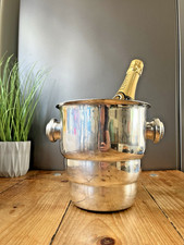 ART DECO VERSILBERTE DERBY STUFEN CHAMPAGNER WEINFLASCHE EISKÜBEL KÜHLBOX BAR