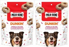 Milk-Bone Dunkin' Vanilla Glaze Flavor Dog Biscuits with 8 Ounce Pack of 2 