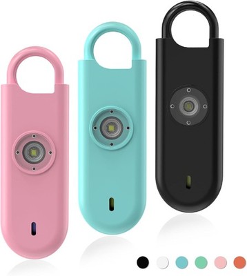 Taschenalarm 3 Stück 140dB Schlüsselanhänger LED Strob Alarm Sicherheitsgerät