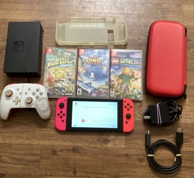 Nintendo Switch Console Bundle Joy-Cons, Dock Controller Case, SD Card and Games