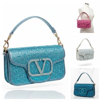 Damen-Clutch Kristall Diamanten Schulterriemen Abend Party Hochzeit Handtasche
