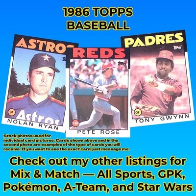 1986 Topps Baseball Cards Complete Your Set (#'s 601-792) - U PICK - $0.99 NM-MT