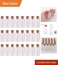10ml Clear Glass Bottles with Cork Stoppers - 24PCS for Wedding Favors  Crafts