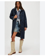 BARBOUR FEARNE WATERPROOF Longline TRENCH w/Removable Hood MSRP$535 Attractive
