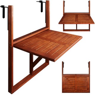 B Stock Balcony Hanging Table Folding Wooden Side Bistro Terrace Patio Railing