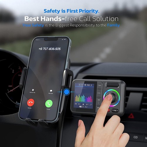 Colorful LED FM Transmitter with Dual USB for Handsfree Car Audio Experience - Zdjęcie 10 z 10
