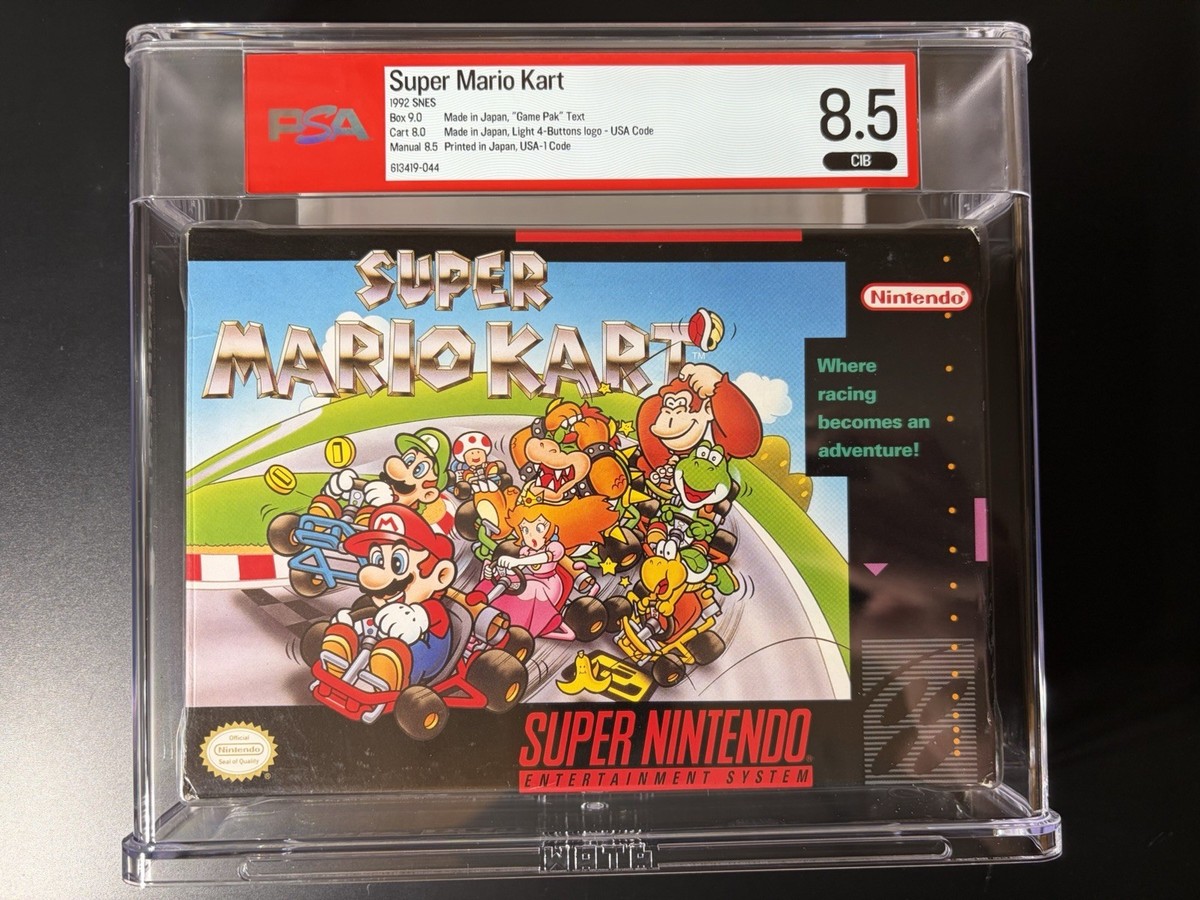 Super Mario Kart SNES Super Nintendo Complete In Box PSA 8.5 | eBay