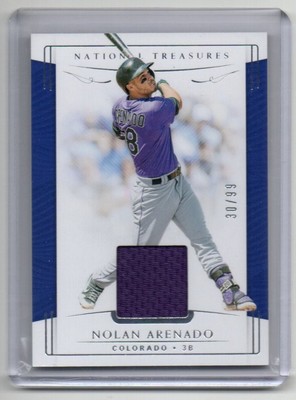2019 Panini National Treasures Game Used Jersey Nolan Arenado 30/99 Base 161