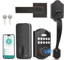 Xoch Keypad Smart Lock Set Black Matte Metal Auto-Lock IP65 20 Codes Key