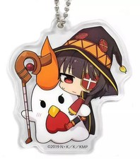 KonoSuba Megumin Acrylic Keychain 3.1x2.4in Red Karaage Kun Movie Used