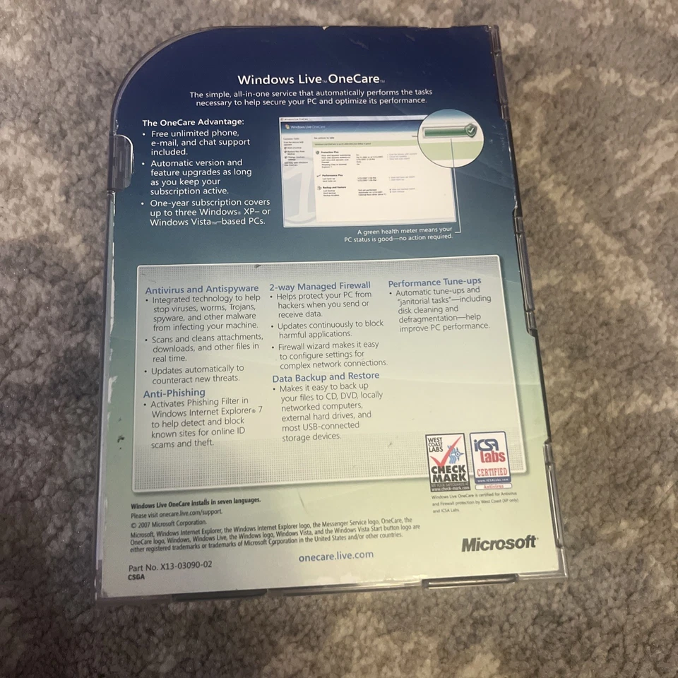 Windows Live OneCare (1 Year) for XP/Vista | Microsoft Boxed Security Software - Image 3 of 3