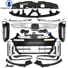 18PC Fit 2018-2020 Accord Sport Chrome Grille Mesh Molding Fog lights Bezel