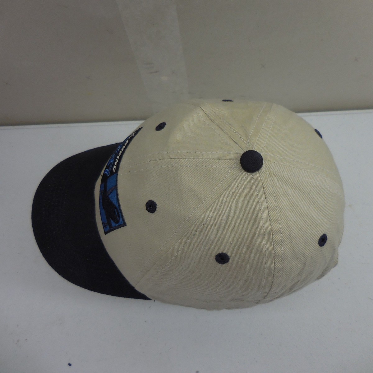 Boeing 737-800 Aviation Baseball Cap Tan Navy Blue Adjustable Hat Vitronic 7360 View 4