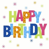 20 Servietten Birthday Stars Happy Birthday Sterne Geburtstag Party Bunt 33X33Cm