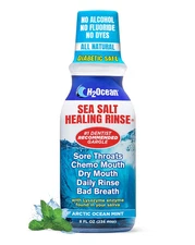 H2Ocean Healing Rinse Mouthwash- Great Tasting Sea Salt & Xylitol Mouth Wash for