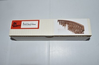 JV MODELS #1016 CURVED TRESTLE BRIDGE WOODEN KIT N GAUGE  New  (ETF53)