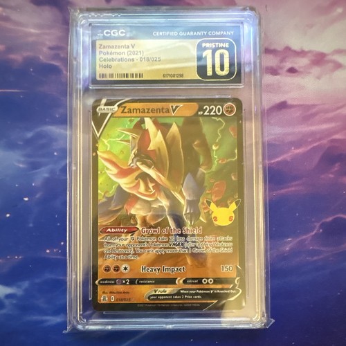 Pokemon CGC Pristine 10 Zamazenta V 018/025 Celebrations Holo ENG