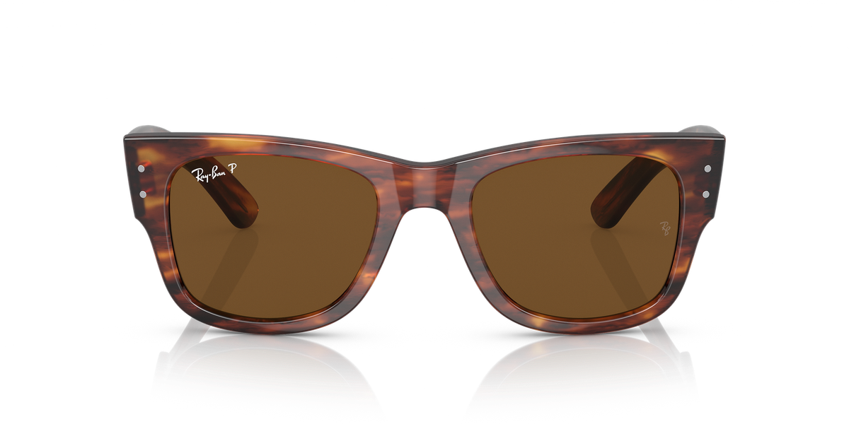 Ray-Ban Mega Wayfarer Polished Striped Havana/Brown  display picture 3