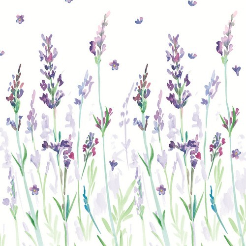 20 Servietten Lavendream Lavendel Blumen Garten Wiese Sommer Gemalt Deko 33X33Cm-image