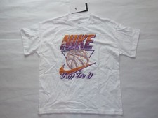 Nike Sportswear Just Do It Basketball Tee Shirt Kids Large White NEW! READ! B