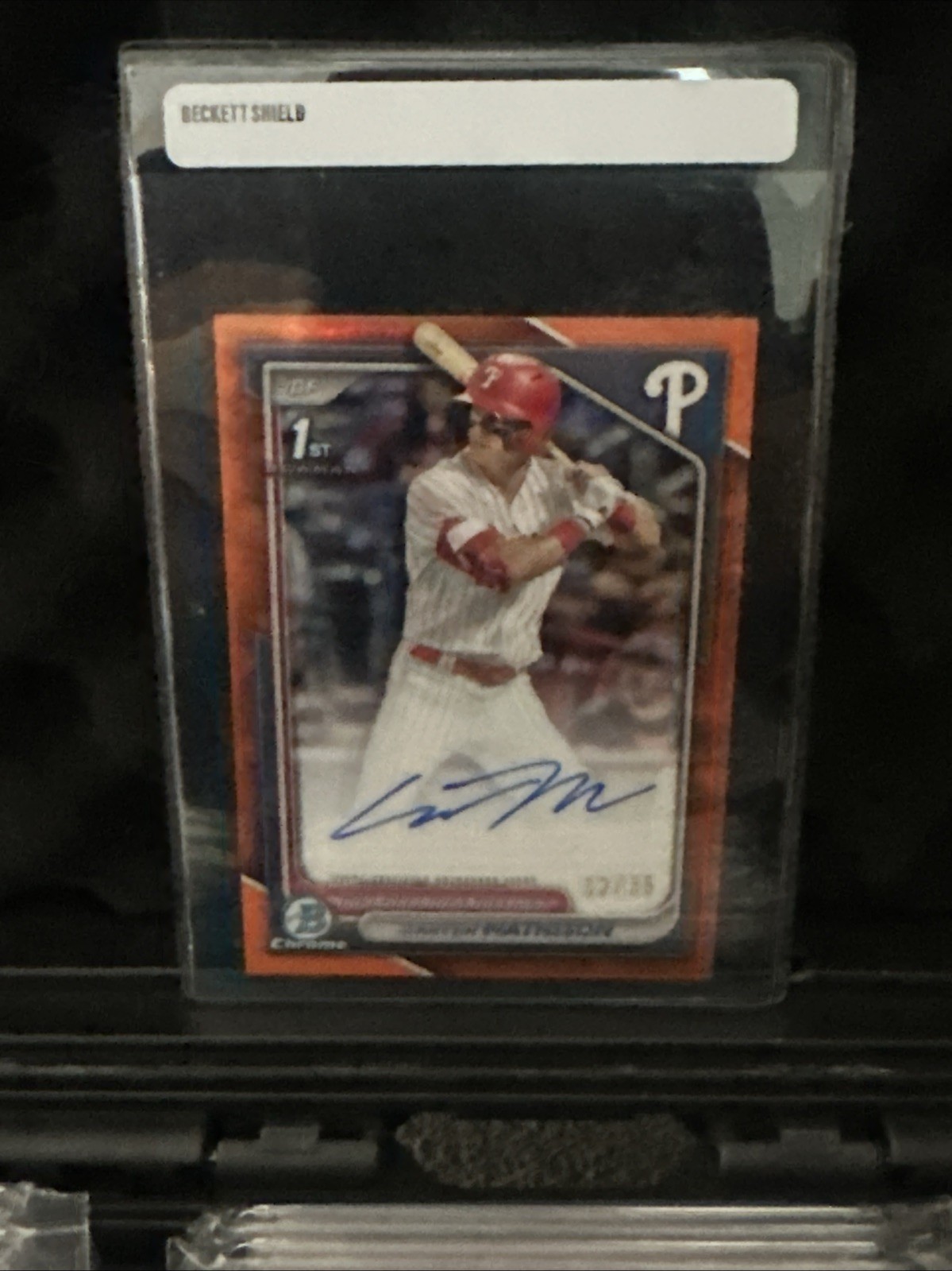 carter mathison 2024 Bowman Chrome Draft Orange Refractor 1st Bowman Auto #/25