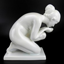 Rosenthal Porzellan Figur DIE TRINKENDE Ernst Wenck Entwurf Handbemalt ca. 18cm
